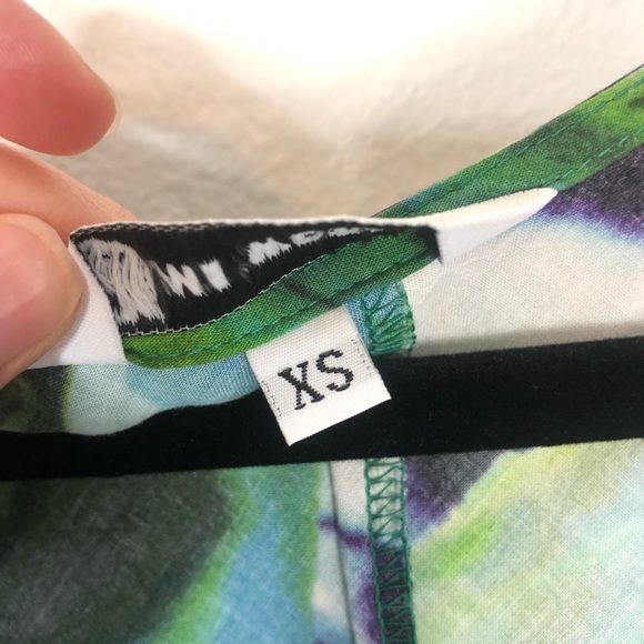 Jams World Jasper print dress casual Hawaiian summer cap sleeve v neck mini - Picture 5 of 9